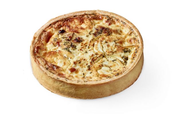 Quiche au chèvre frais lardons grillés au miel et au thym